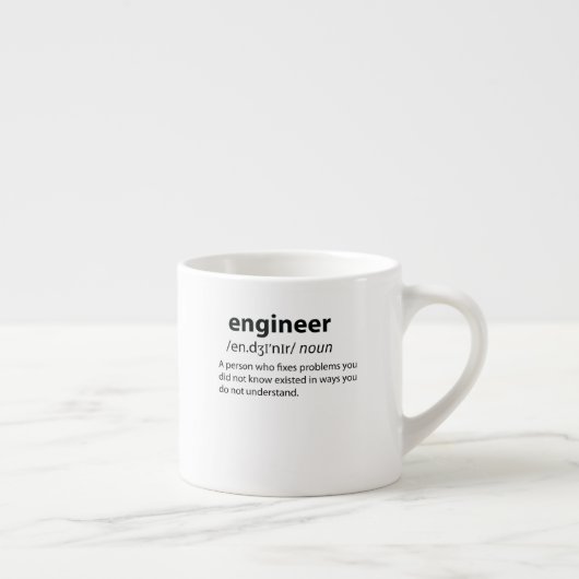 Engineer Funny Dictionary Definition Espresso Kop (Rechts)