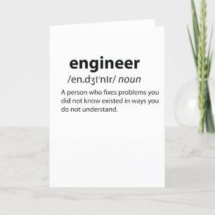 Engineer Funny Dictionary Definition Feestdagen Kaart