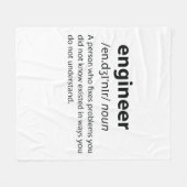 Engineer Funny Dictionary Definition Fleece Deken (Voorkant (Horizontaal))