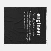 Engineer Funny Dictionary Definition Fleece Deken (Voorkant (Horizontaal))