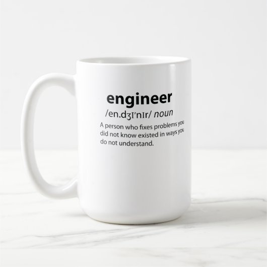 Engineer Funny Dictionary Definition Koffiemok (Links)