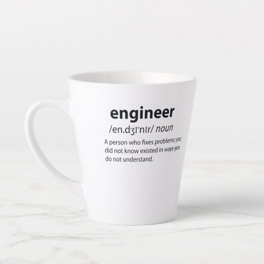 Engineer Funny Dictionary Definition Latte Mok (Links)