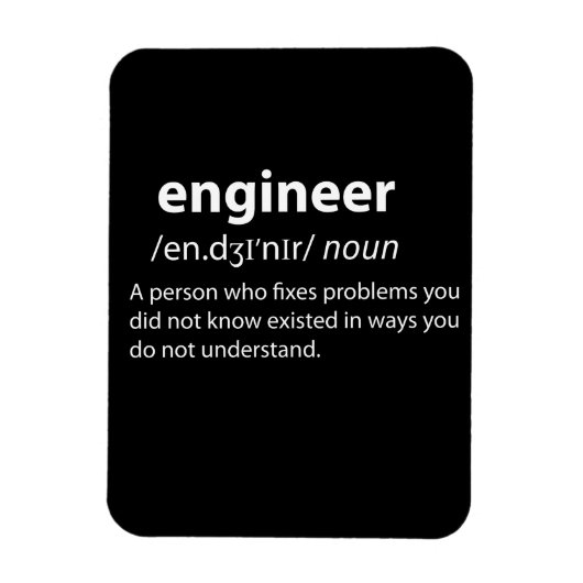 Engineer Funny Dictionary Definition Magneet (Verticaal)
