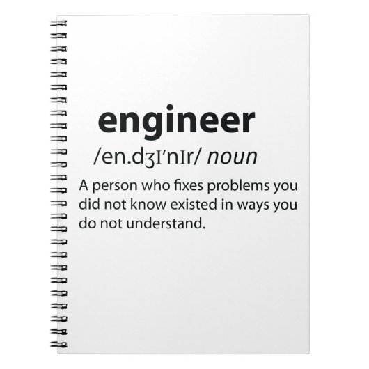 Engineer Funny Dictionary Definition Notitieboek (Voorkant)