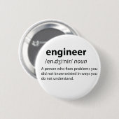 Engineer Funny Dictionary Definition Ronde Button 5,7 Cm (Voorkant /achterkant)
