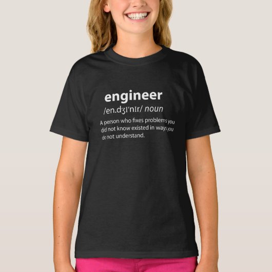 Engineer Funny Dictionary Definition T-shirt (Voorkant)
