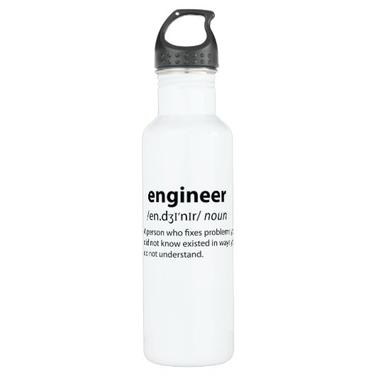 Engineer Funny Dictionary Definition Waterfles (Voorkant)