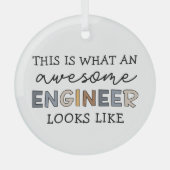 Engineer Funny Geweldige Engineer | Techniek Glas Ornament (Voorkant)