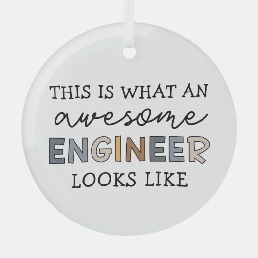 Engineer Funny Geweldige Engineer | Techniek Glas Ornament (Voorkant)