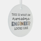 Engineer Funny Geweldige Engineer | Techniek Glas Ornament (Voorkant Rechts)