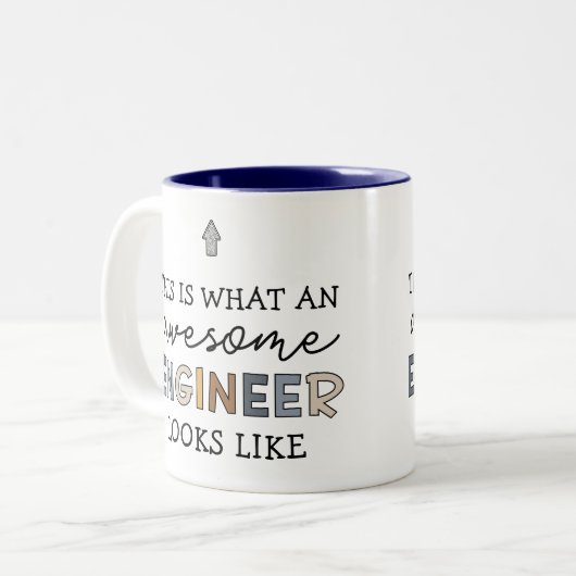Engineer Funny Geweldige Engineer | Techniek Tweekleurige Koffiemok (Voorkant links)
