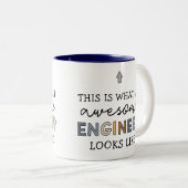 Engineer Funny Geweldige Engineer | Techniek Tweekleurige Koffiemok (Voorkant rechts)