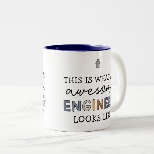 Engineer Funny Geweldige Engineer | Techniek Tweekleurige Koffiemok (Voorkant rechts)