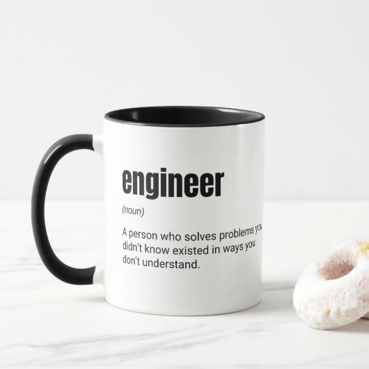 Engineer Funny Work Definitie Mok (Met donut)