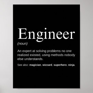 Engineer Funny Work Definitie Poster