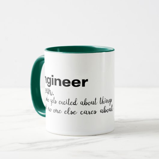 Engineer Get Excited Joke humor Pun Funny Design Mok (Voorkant links)
