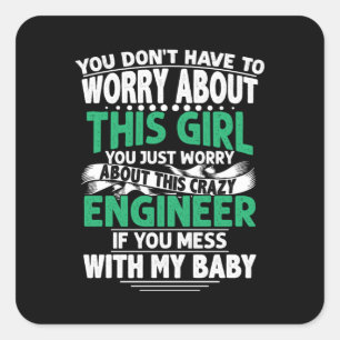Engineer Girl Engineer Vierkante Sticker