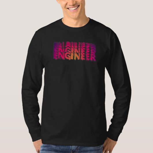 Engineer Herhaling verloopvervormd glitch T-shirt (Voorkant)