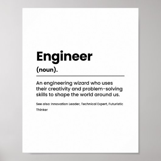 Engineer job Definition Poster (Voorkant)