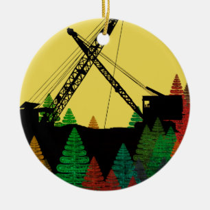 ENGINEER-kunst in Northwest Crane and Shovel Keramisch Ornament