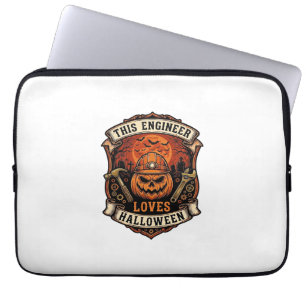 Engineer Loves Halloween Pompoen Harde Hoed Hamer  Laptop Sleeve