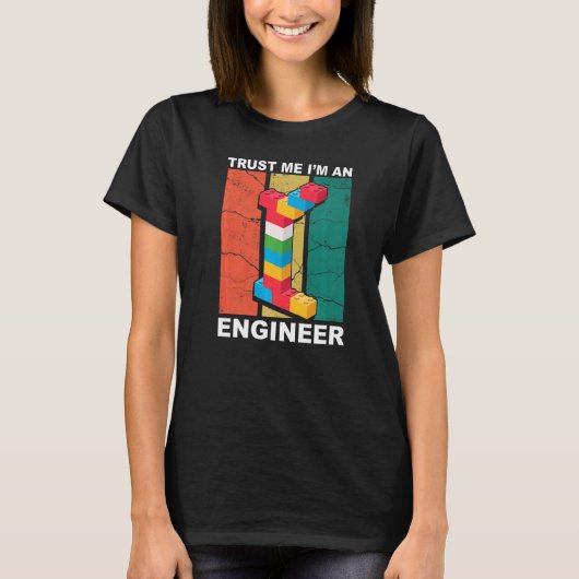 Engineer Master Builder Building Bricks Con T-shirt (Voorkant)