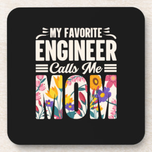 Engineer Mijn favoriete ingenieur roept me mama Bier Onderzetter