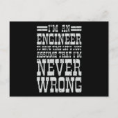 Engineer nooit verkeerd Funny Engineering Afstuder Briefkaart (Voorkant)