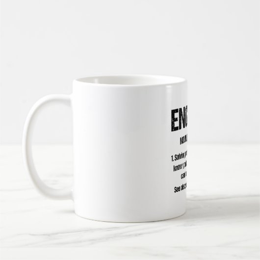 ENGINEER NOUN Funny Engineering Quottes Afstuderen Koffiemok (Links)