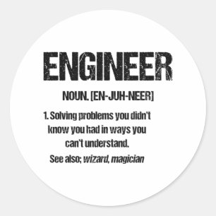 ENGINEER NOUN Funny Engineering Quottes Afstuderen Ronde Sticker