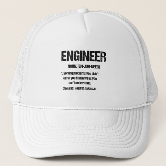 ENGINEER NOUN Funny Engineering Quottes Afstuderen Trucker Pet (Voorkant)