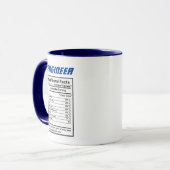 Engineer Nutritional Facts Jokes Puns Funny Coffee Mok (Voorkant links)
