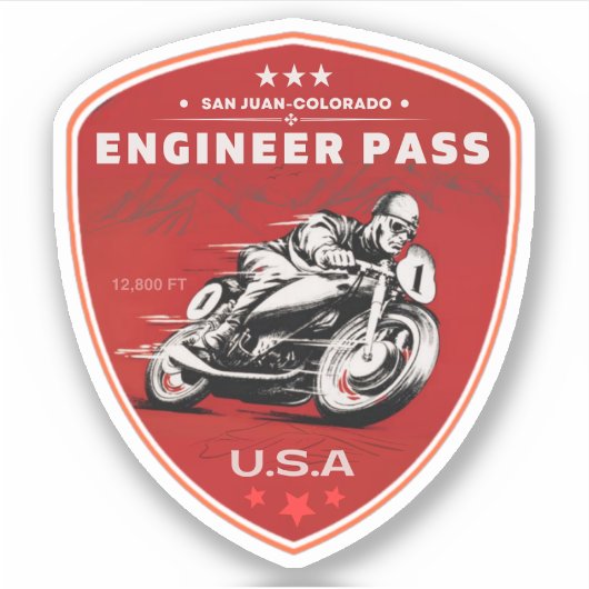 Engineer Pass Road colorda motorreis Sticker (Voorkant)