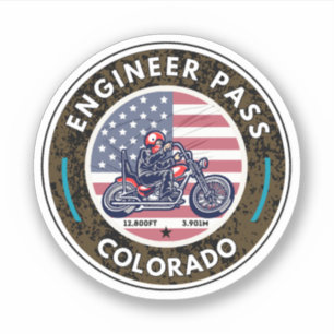 Engineer Pass Road kleurenmotorfietstrip Sticker
