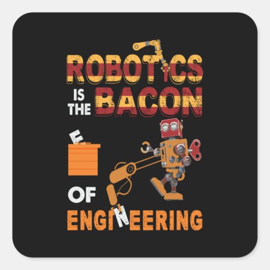 Engineer robotica of engineering vierkante sticker (Voorkant)