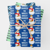 Engineer Snowman en Snowflakes Inpakpapier Vel (In situ)