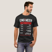 Engineer Uourly Rate Engineering Mechanical T-shirt (Voorkant volledig)