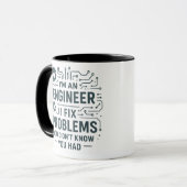 "Engineering Blueprint Mug - Conception géométriqu (Devant gauche)