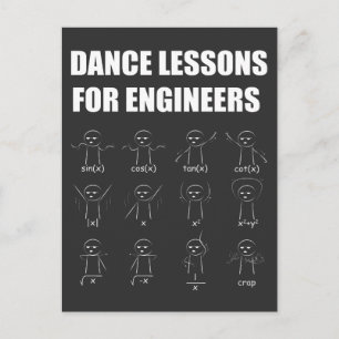 Engineering Dance Lessons Funny Mathematician Gift Briefkaart