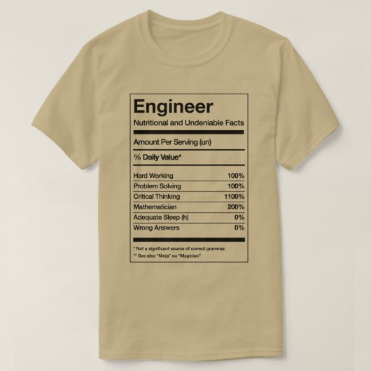 Engineering Engineer Funny T-shirt (Design voorkant)