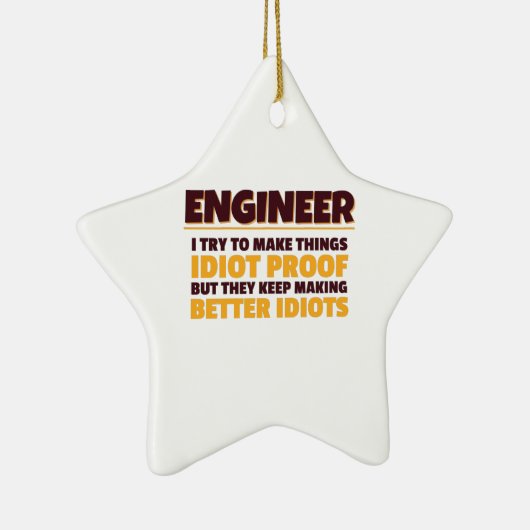 Engineering Engineer probeert dingen dioot bewijs Keramisch Ornament (Rechts)