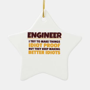 Engineering Engineer probeert dingen dioot bewijs Keramisch Ornament