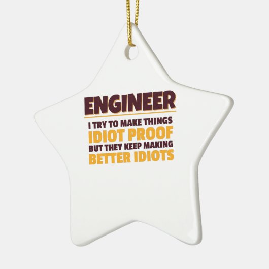 Engineering Engineer probeert dingen dioot bewijs Keramisch Ornament (Links)
