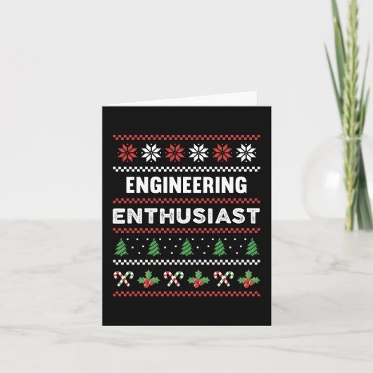 Engineering Enthusiast Ugly kerstSweater Gift Kaart (Voorkant)