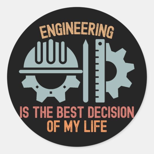 Engineering is de beste beslissing van mijn leven ronde sticker (Voorkant)