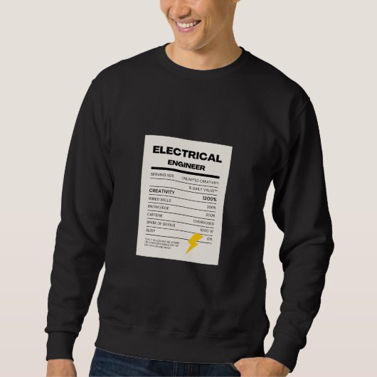 Engineering Nutrition Facts" Sweater: Daily Values Trui (Voorkant)