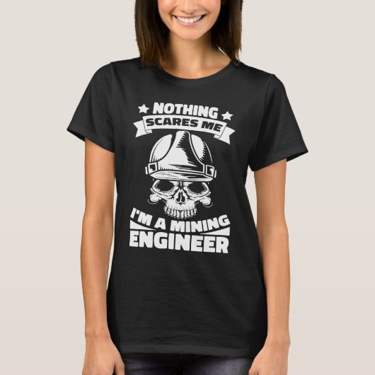 Engineering Skull Civil Aerospace Mining Engineer T-shirt (Voorkant)