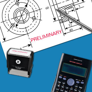 Engineering "VOORLOPIGE" tekening Zelfinktende Stempel