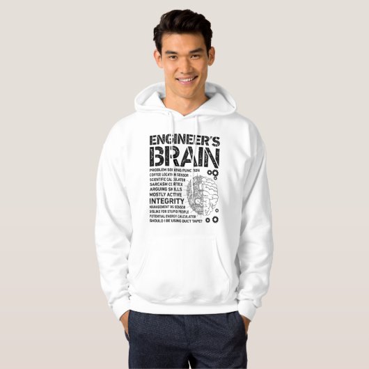 Engineer's Brain Funny Process Engineer Men Engine Hoodie (Voorkant volledig)