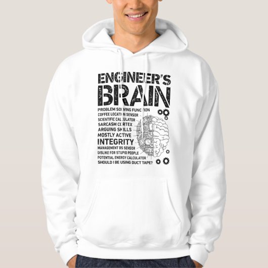 Engineer's Brain Funny Process Engineer Men Engine Hoodie (Voorkant)
